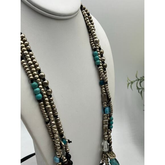Uno de 50 Long Turquoise w/ Sea Charms "Ocean" Beaded Long Layered Necklace - Picture 10 of 12